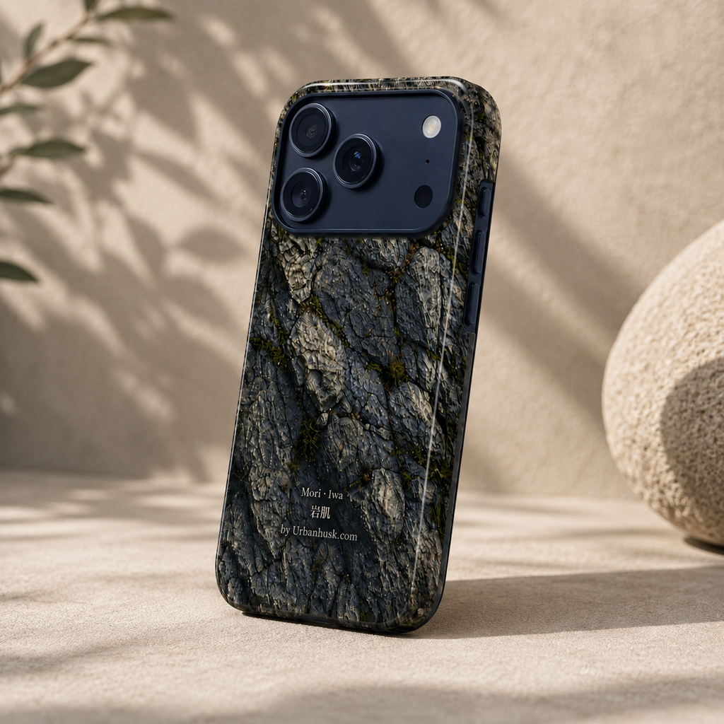 Mori 森 · Iwa 岩肌 (Weathered Stone) for iPhone 17, Pro, Pro Max, Air