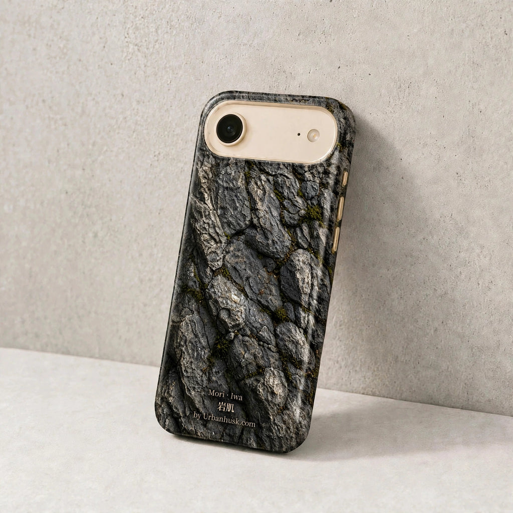 Mori 森 · Iwa 岩肌 (Weathered Stone) for iPhone 17, Pro, Pro Max, Air